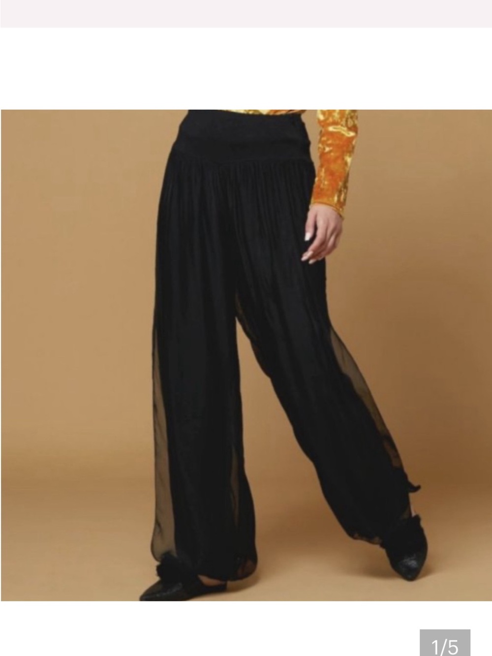 Black Sheer Wide-Leg Scandal Italy pants